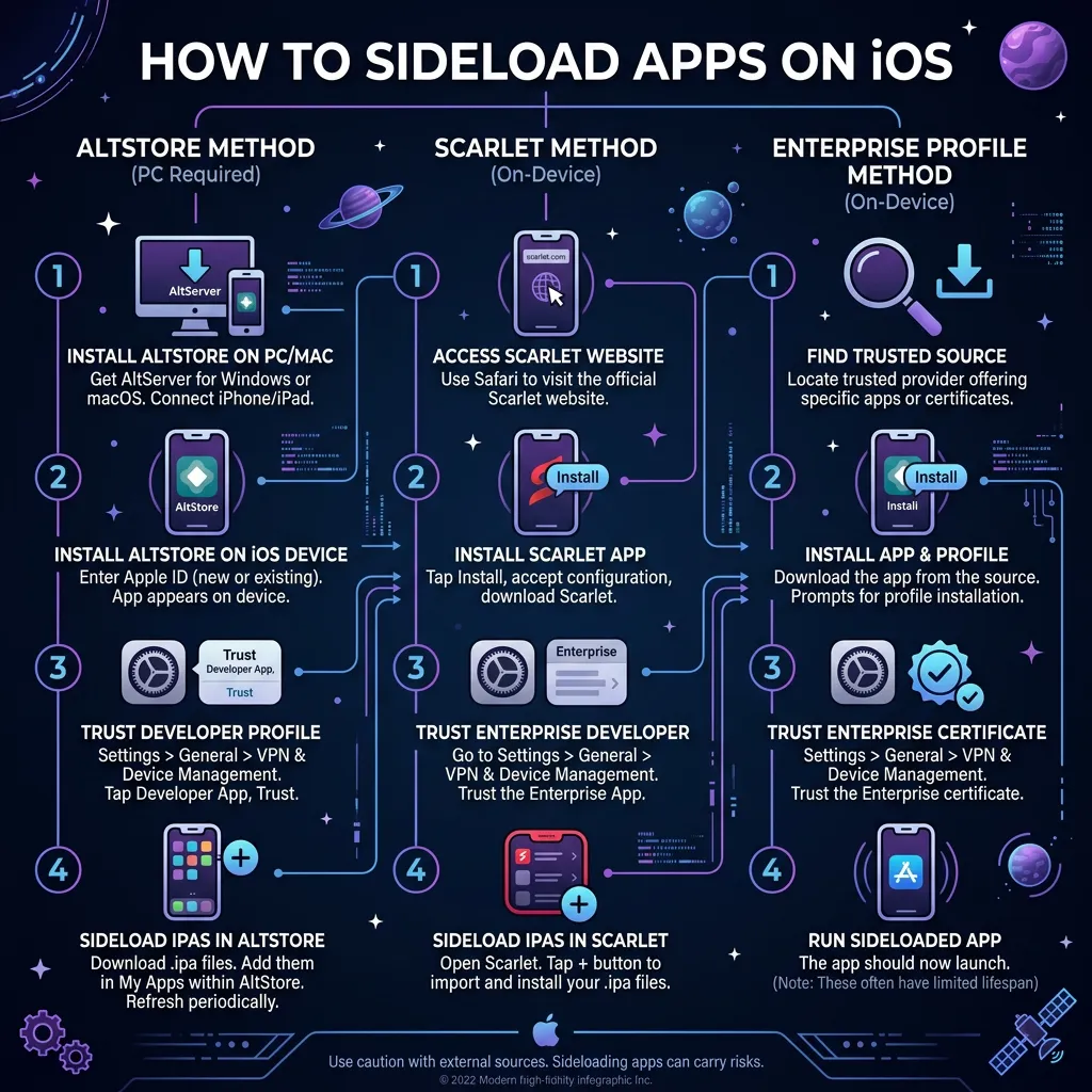 iOS Sideloading Step-by-Step Infographic